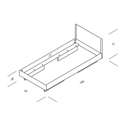 OUT Objekte unserer Tage Zians XSmall Einzelbett 90x200cm mit Kopfteil| Betten