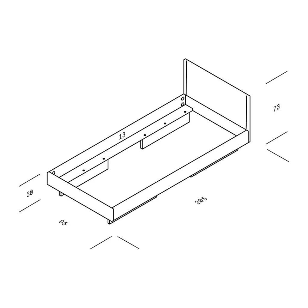 OUT Objekte unserer Tage Zians XSmall Einzelbett 90x200cm mit Kopfteil| Betten