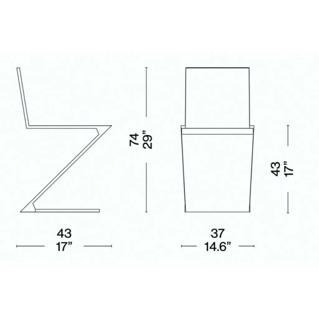 Stühle^Cassina Zig Zag Stuhl
